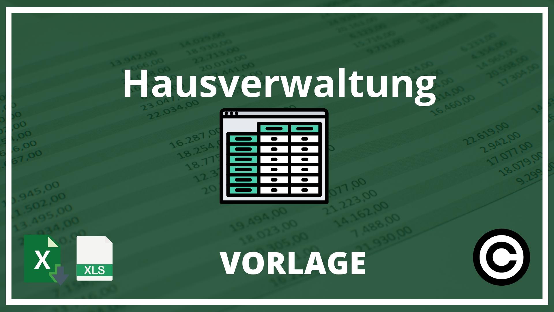Hausverwaltung Excel Vorlage